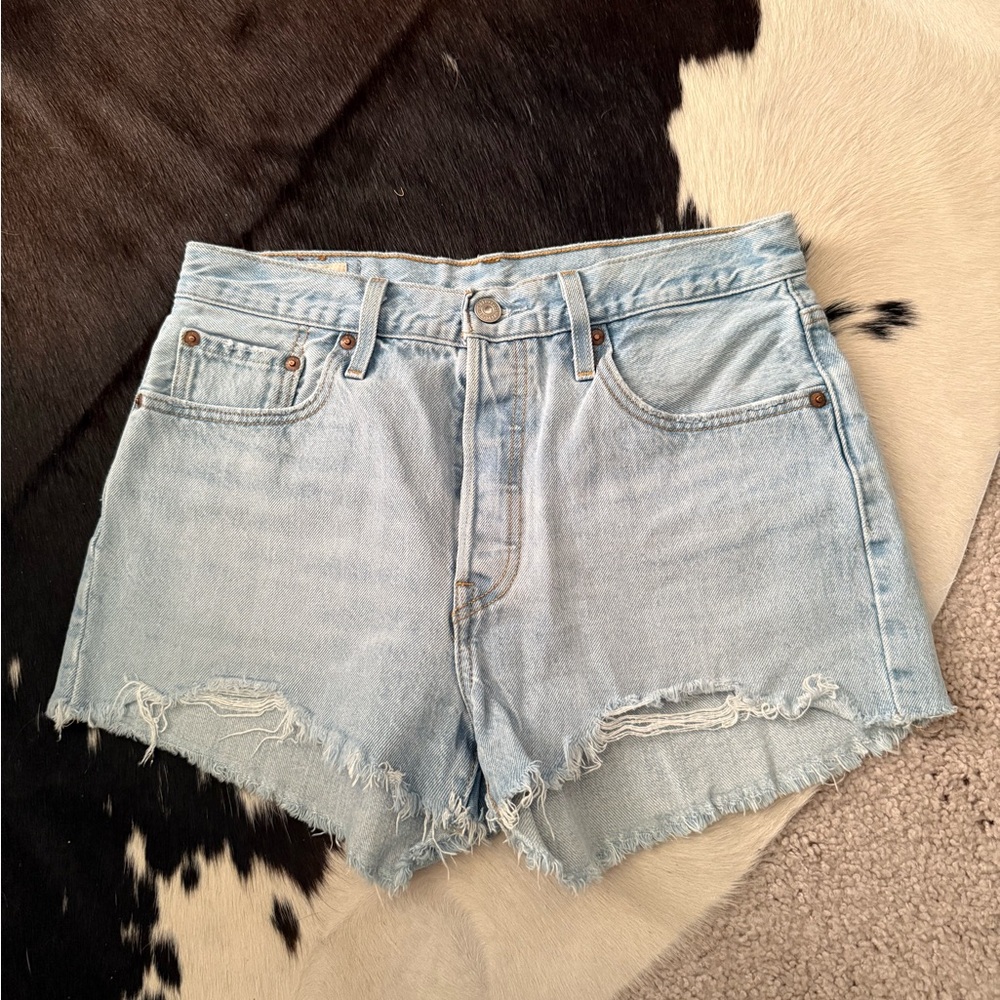 Levi's Sky Blue Denim Cutoff Shorts - Picture 4 of 4